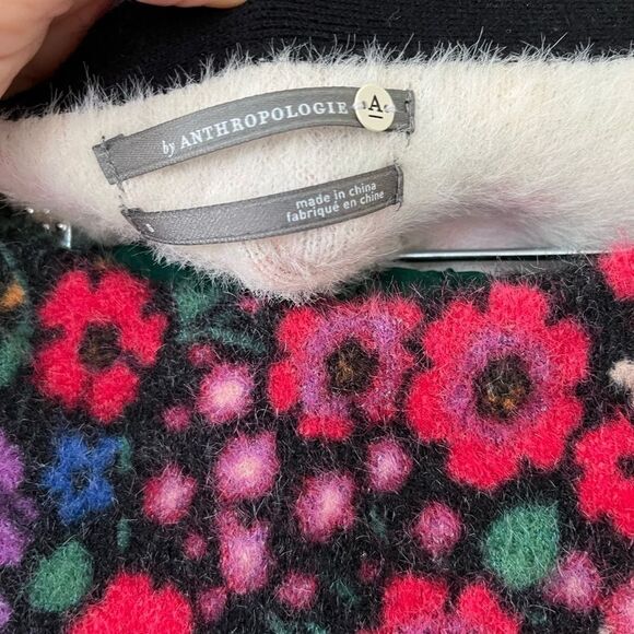 Anthropologie Bouquet Eyelash Scoopneck Sweater + Green Maxi Skirt - Picture 4 of 8